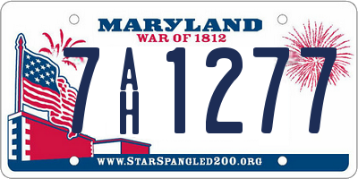 MD license plate 7AH1277