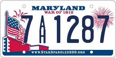 MD license plate 7AH1287