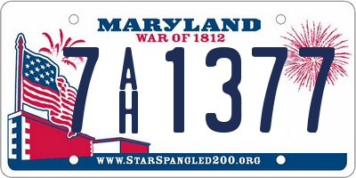 MD license plate 7AH1377