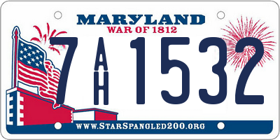 MD license plate 7AH1532