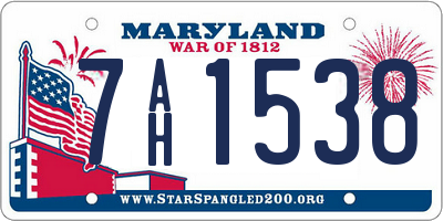 MD license plate 7AH1538
