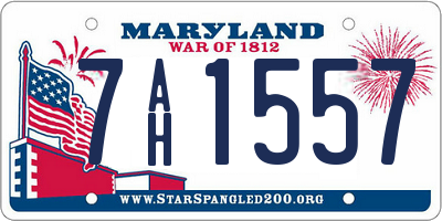 MD license plate 7AH1557
