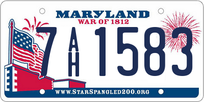 MD license plate 7AH1583
