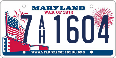 MD license plate 7AH1604