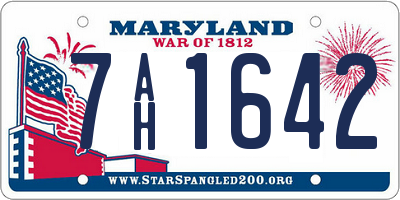 MD license plate 7AH1642