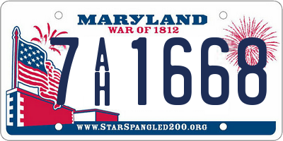 MD license plate 7AH1668