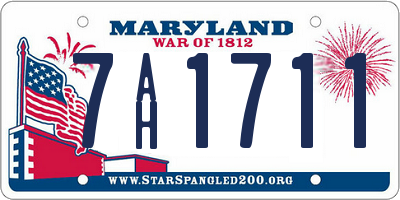 MD license plate 7AH1711