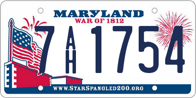 MD license plate 7AH1754