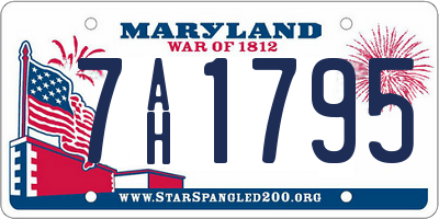 MD license plate 7AH1795