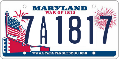 MD license plate 7AH1817