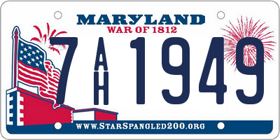 MD license plate 7AH1949