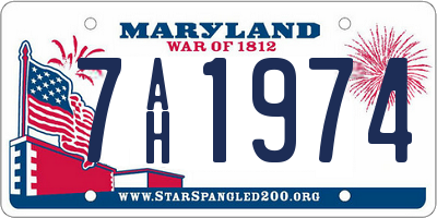 MD license plate 7AH1974