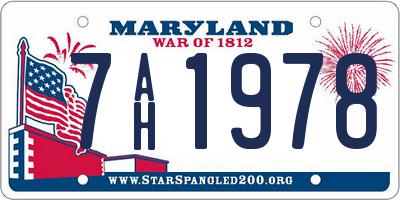 MD license plate 7AH1978