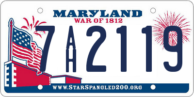 MD license plate 7AH2119