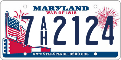 MD license plate 7AH2124