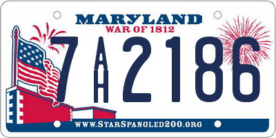 MD license plate 7AH2186