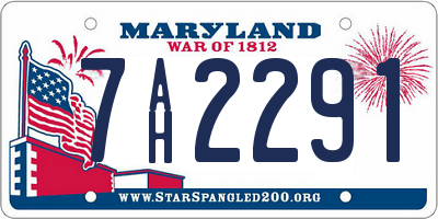 MD license plate 7AH2291