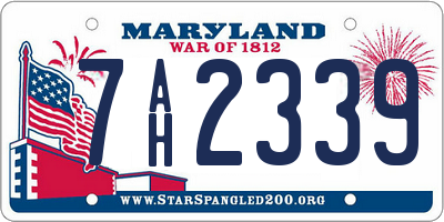 MD license plate 7AH2339
