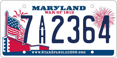 MD license plate 7AH2364