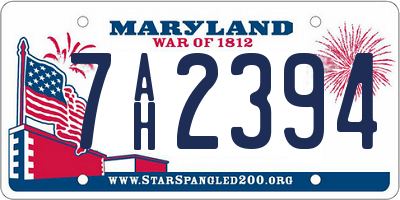 MD license plate 7AH2394