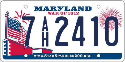 MD license plate 7AH2410