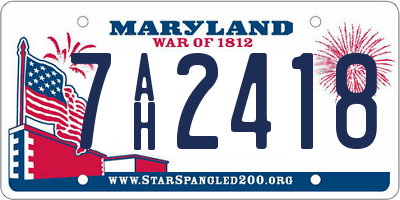 MD license plate 7AH2418