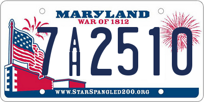 MD license plate 7AH2510