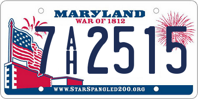 MD license plate 7AH2515