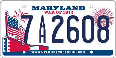 MD license plate 7AH2608