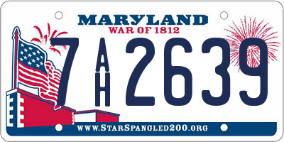 MD license plate 7AH2639