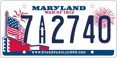 MD license plate 7AH2740