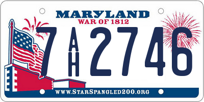 MD license plate 7AH2746