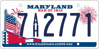 MD license plate 7AH2771