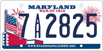 MD license plate 7AH2825