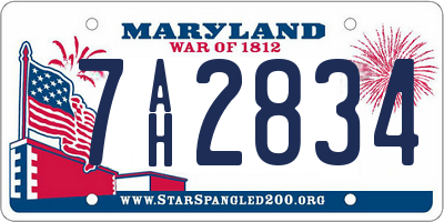 MD license plate 7AH2834