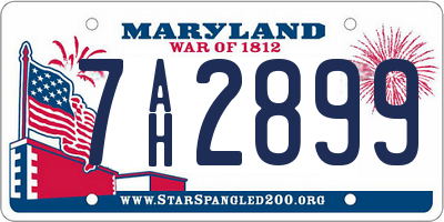 MD license plate 7AH2899