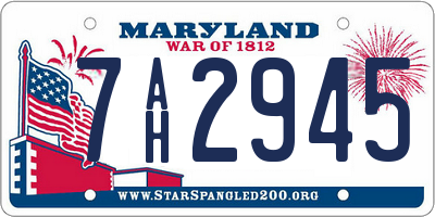 MD license plate 7AH2945