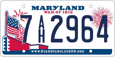 MD license plate 7AH2964
