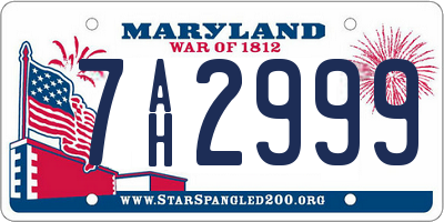 MD license plate 7AH2999