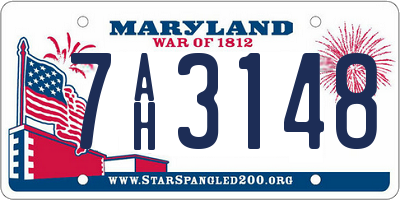 MD license plate 7AH3148