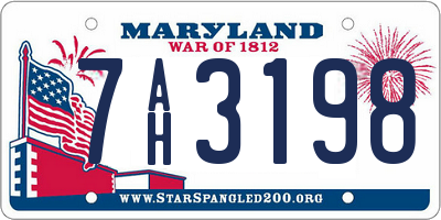 MD license plate 7AH3198