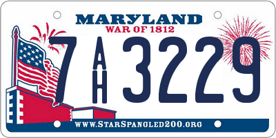 MD license plate 7AH3229