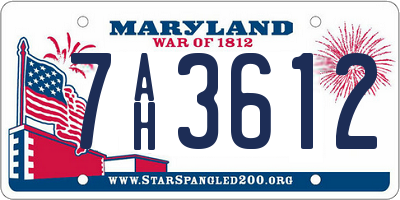MD license plate 7AH3612