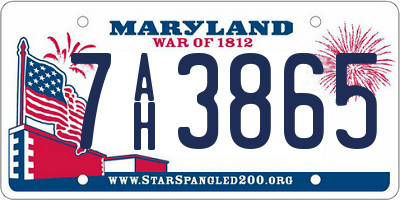 MD license plate 7AH3865