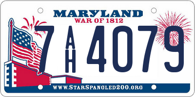 MD license plate 7AH4079