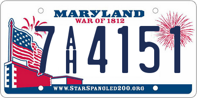 MD license plate 7AH4151