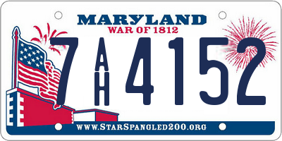 MD license plate 7AH4152