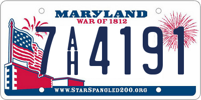 MD license plate 7AH4191