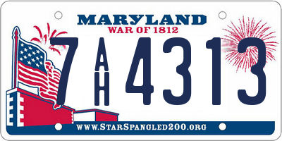 MD license plate 7AH4313