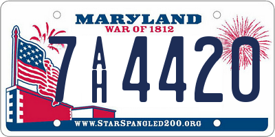 MD license plate 7AH4420